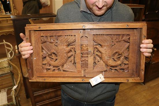 A Chinese carved low table W.63cm